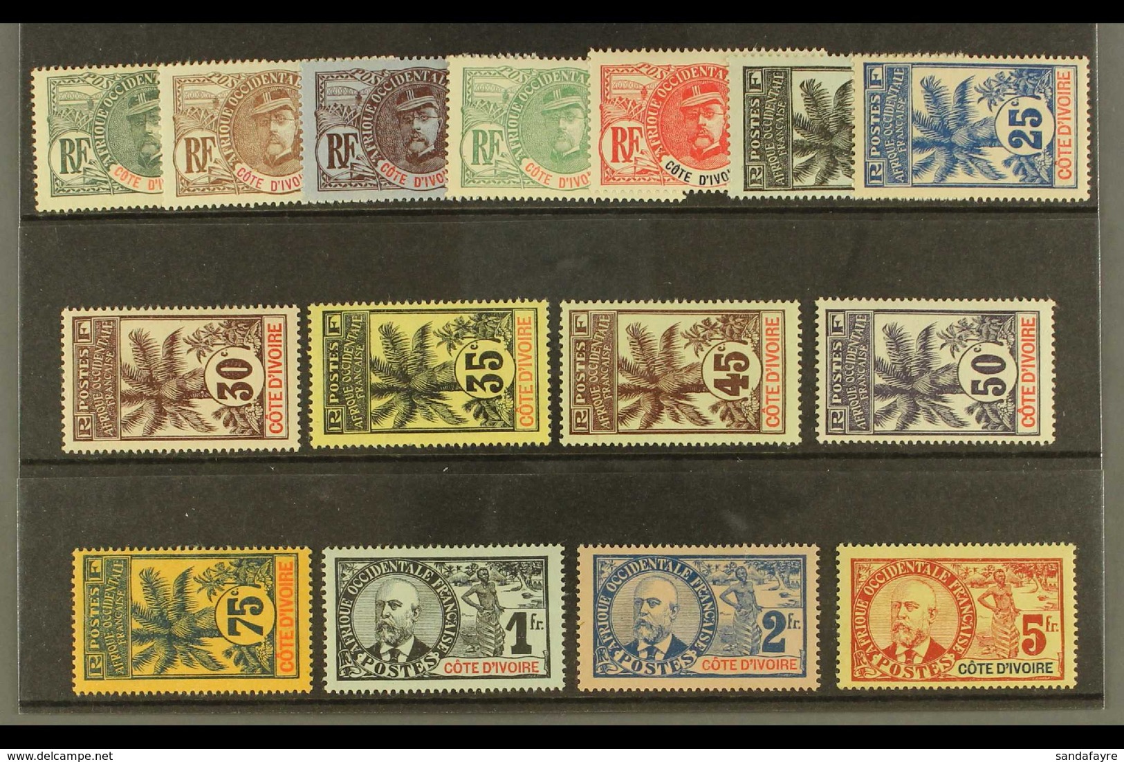 IVORY COAST 1906-07 Complete Set, Yvert 21/35, SG 22/37, Fine Mint, Fresh. (15 Stamps) For More Images, Please Visit Htt - Other & Unclassified