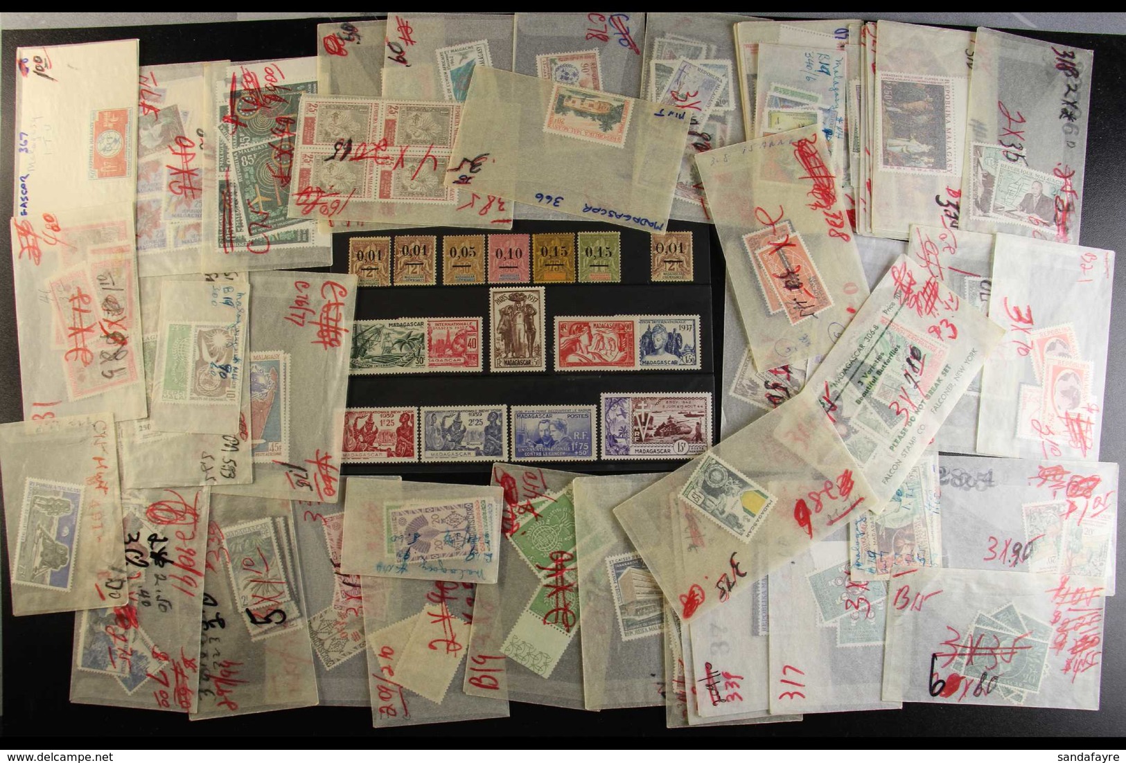 MADAGASCAR 1902 To 1960's MINT & NHM Ranges With Sets In A Pile Of Glassine Envelopes. Unchecked! (guess 200+ Stamps) Fo - Sonstige & Ohne Zuordnung