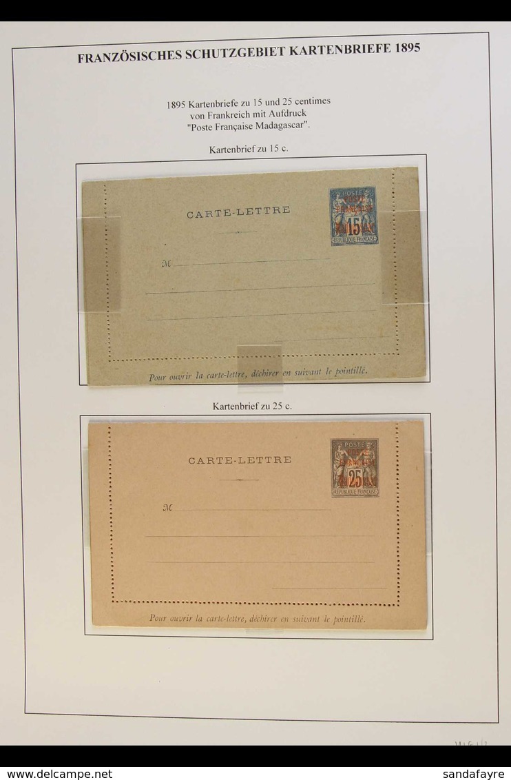 MADAGASCAR POSTAL STATIONERY 1895 Unused Group Comprising 5c And 5c+5c Postal Cards, 5c Envelope (also A Further Example - Sonstige & Ohne Zuordnung