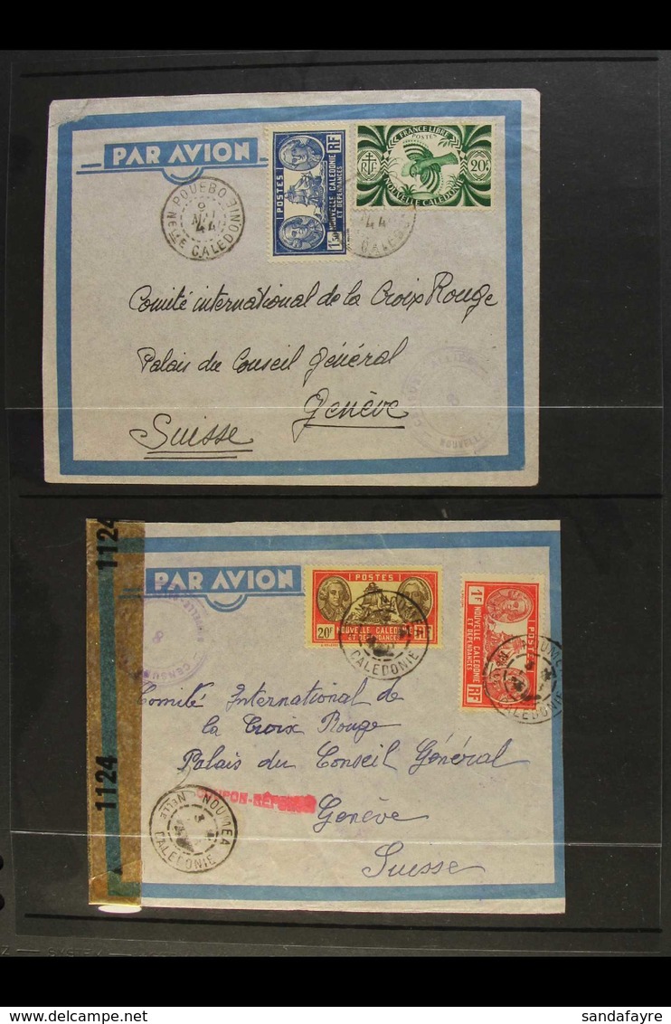 NEW CALEDONIA WORLD WAR II 1943-44 Covers To The Red Cross In Geneva, Switzerland, All Bearing Censor Cachets And Three  - Sonstige & Ohne Zuordnung