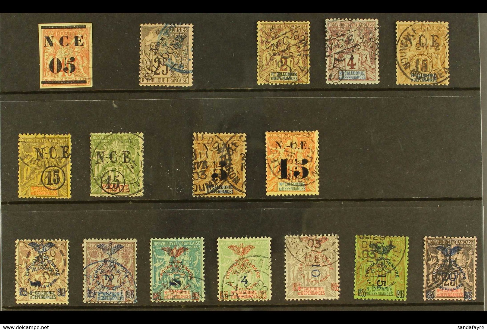 NEW CALEDONIA 1881-1903 OVERPRINTS AND SURCHARGES Very Fine Used All Different Collection Comprising 1881-83 05 On 40c ( - Sonstige & Ohne Zuordnung