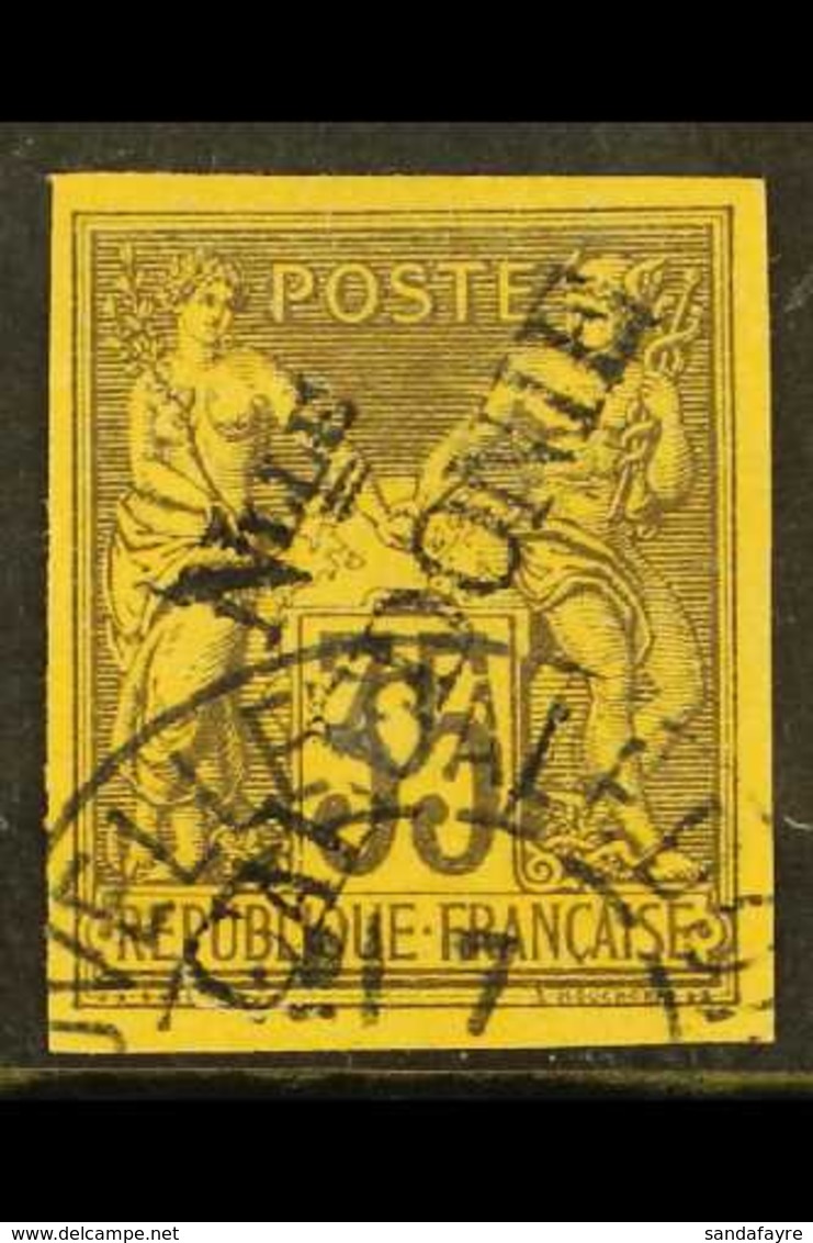 NEW CALEDONIA 1892 Imperf 35c Black/orange, Yvert 18a (SG 17) Very Fine Used. For More Images, Please Visit Http://www.s - Sonstige & Ohne Zuordnung
