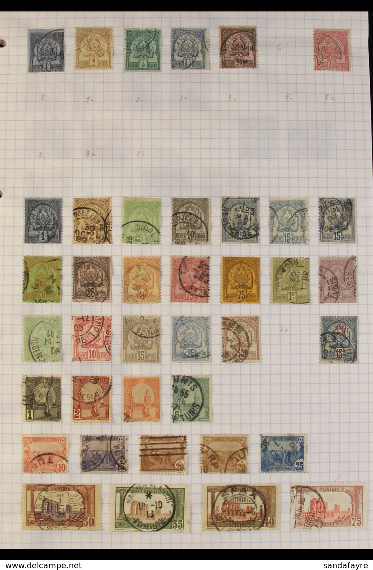 TUNISIA 1888-1955 All Different FINE USED Collection On Pages. With 1888-93 Small Figures Set To 25c, Plus 75c; 1888-93  - Sonstige & Ohne Zuordnung