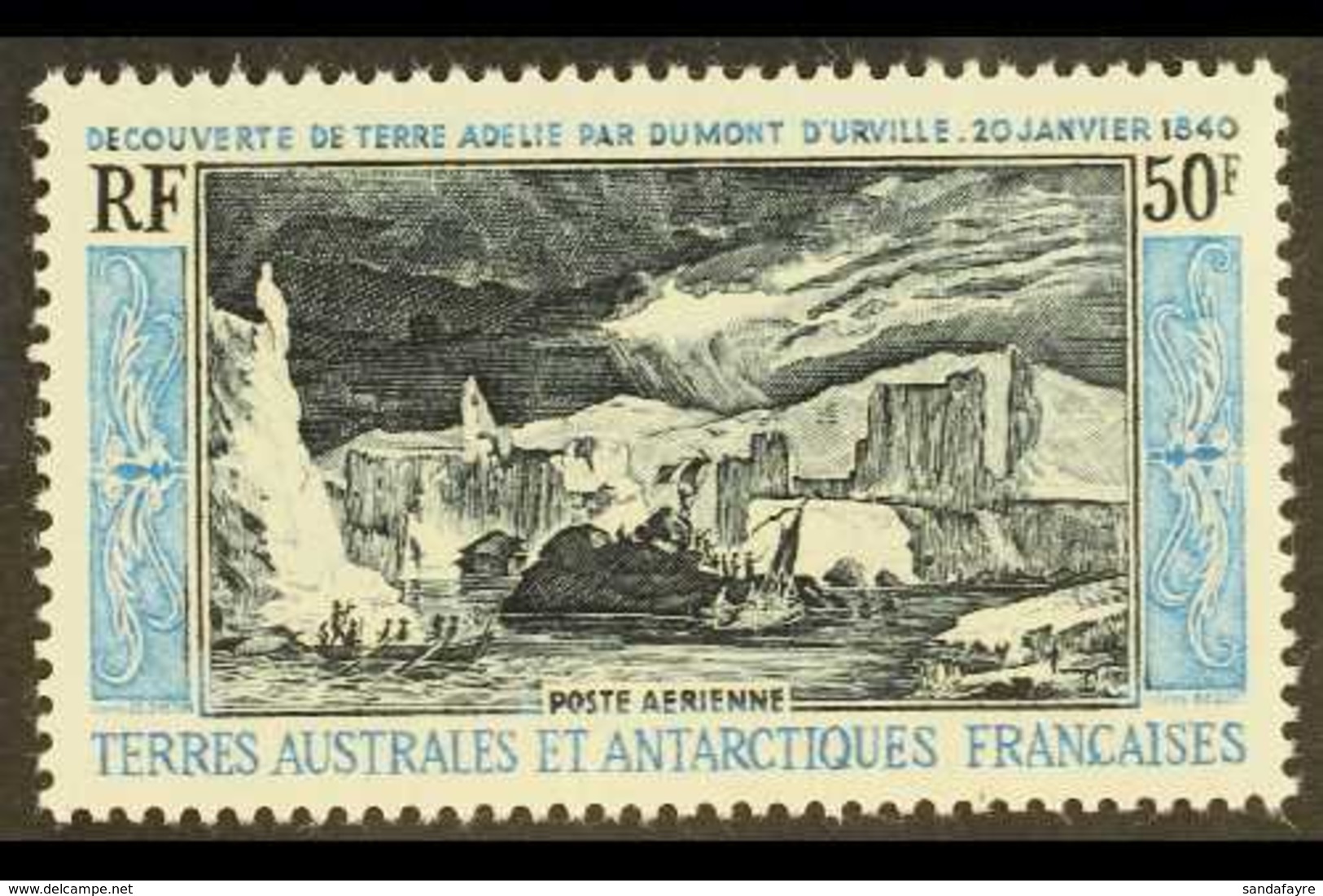 T.A.A.F. 1965 50f Discovery Of Adelie Land, Airmail Issue, Yvert 8, SG 38, Never Hinged Mint. For More Images, Please Vi - Andere & Zonder Classificatie