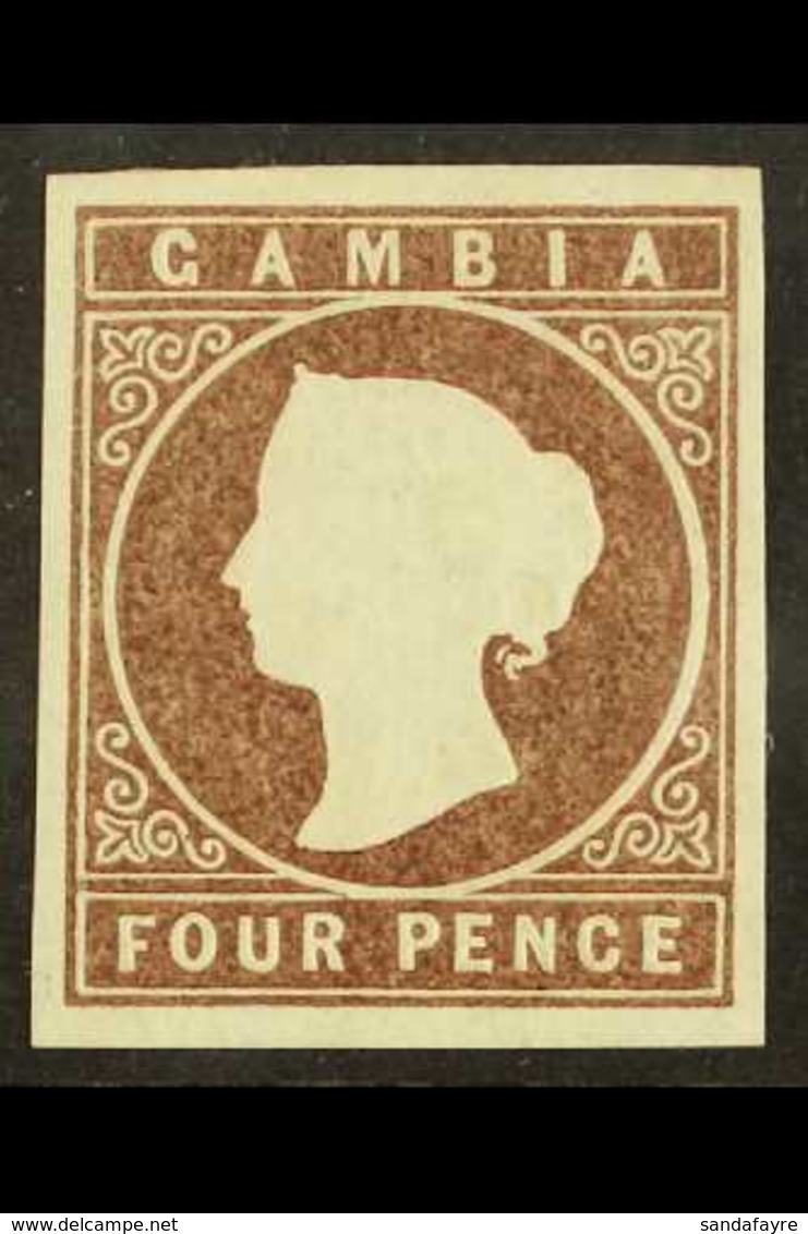 1874 4d Brown, Watermark "Crown CC," Imperforate, SG 5, Four Good To Large Margins,good To Fine Mint. For More Images, P - Gambia (...-1964)