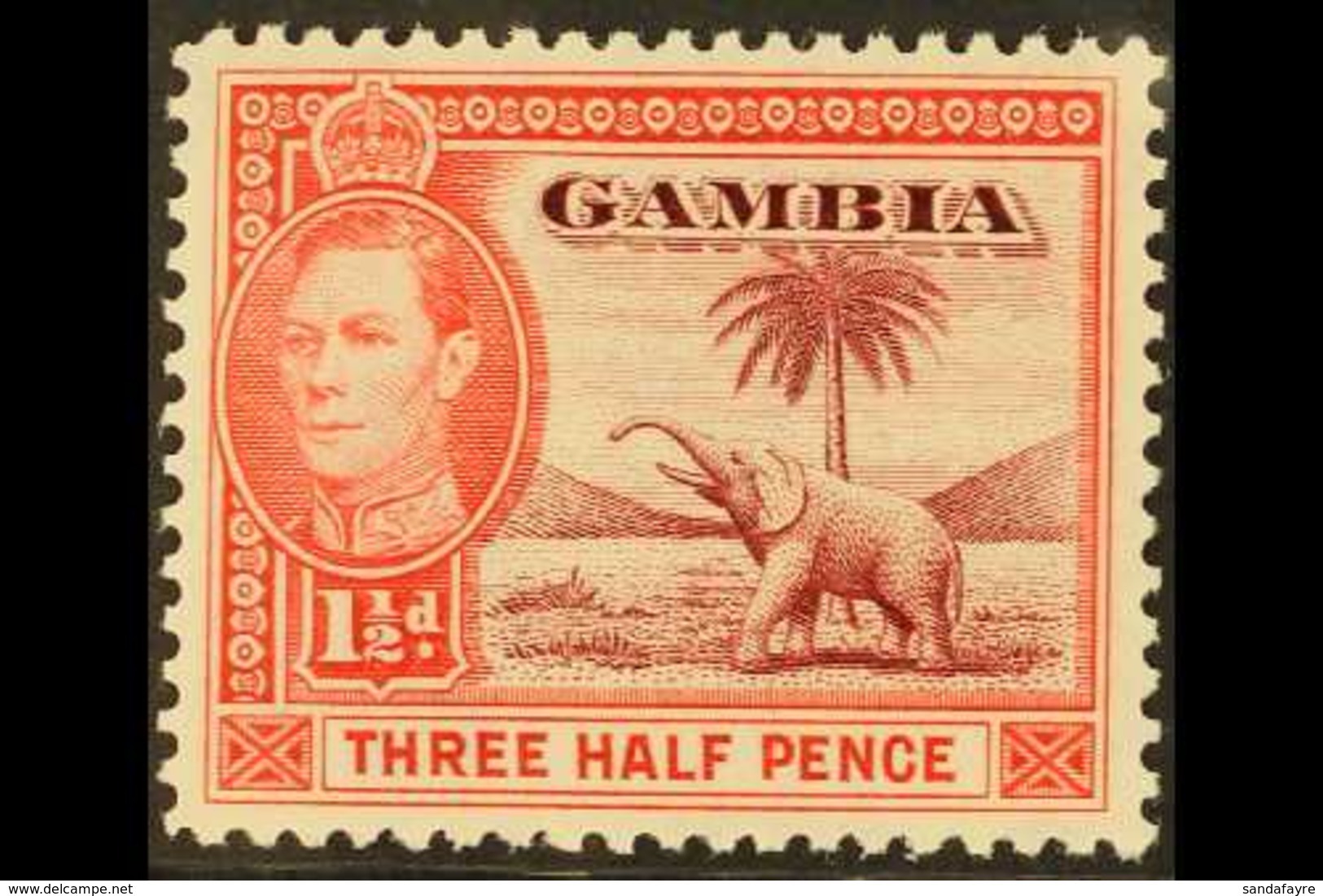 1938-46 1½d Brown Lake & Bright Carmine, SG 152, Very Fine Mint For More Images, Please Visit Http://www.sandafayre.com/ - Gambia (...-1964)