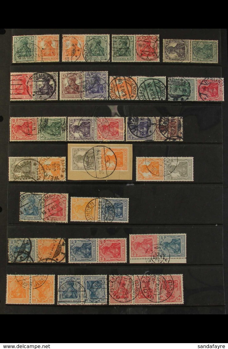 1916-1932 SE-TENANT ISSUES. ATTRACTIVE FINE USED COLLECTION Logically Displayed On Several Stock Pages, All Different, I - Other & Unclassified