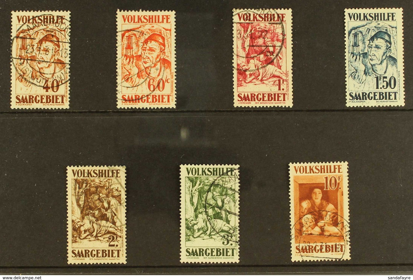 1931 Christmas Charity Paintings Set Complete, SG 143/149 (Michel 144/150), Very Fine Used, Cat £650 (7 Stamps) For More - Andere & Zonder Classificatie