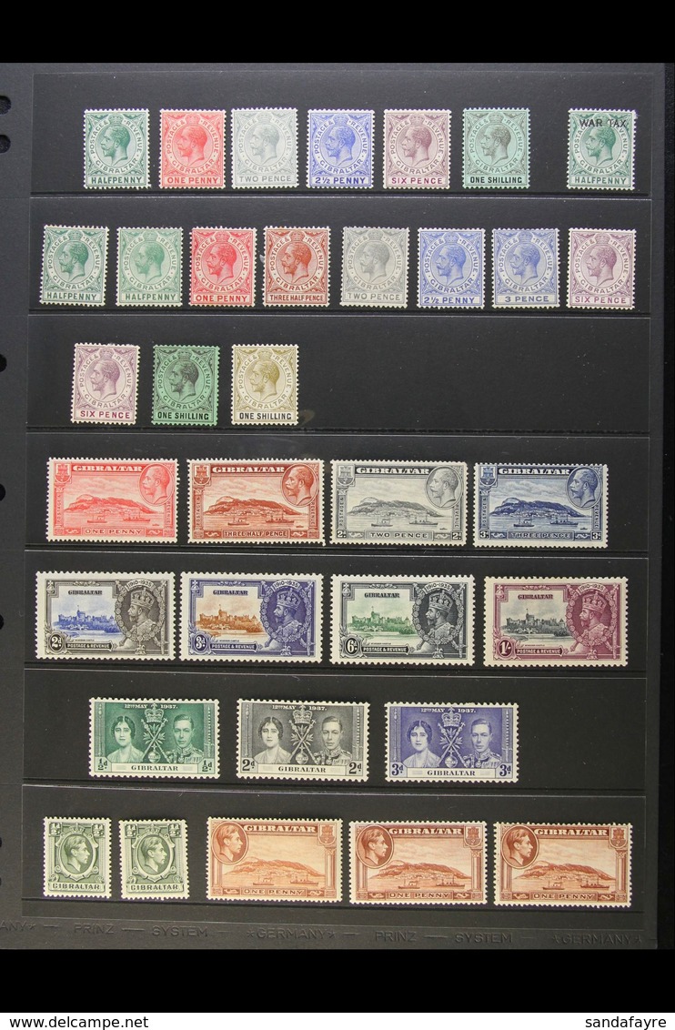 1912-52 FINE MINT COLLECTION Presented On A Pair Of Stock Pages. Includes 1912-24 Set To 1s, 1921-27 Set To 1s, 1925-32  - Gibraltar