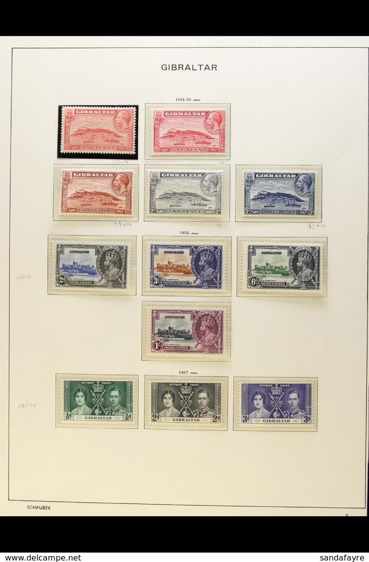 1931-1950 COMPLETE VERY FINE MINT COLLECTION On Hingeless Pages, ALL DIFFERENT, Inc 1931-33 The Rock Set Inc 1d, 1½d & 3 - Gibraltar