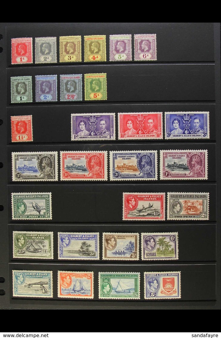 1912-39 FINE MINT COLLECTION An All Different Assembly Which Includes 1912-22 Range To 2s, 2s6d, And 5s, 1922-27 1½d Sca - Gilbert- En Ellice-eilanden (...-1979)