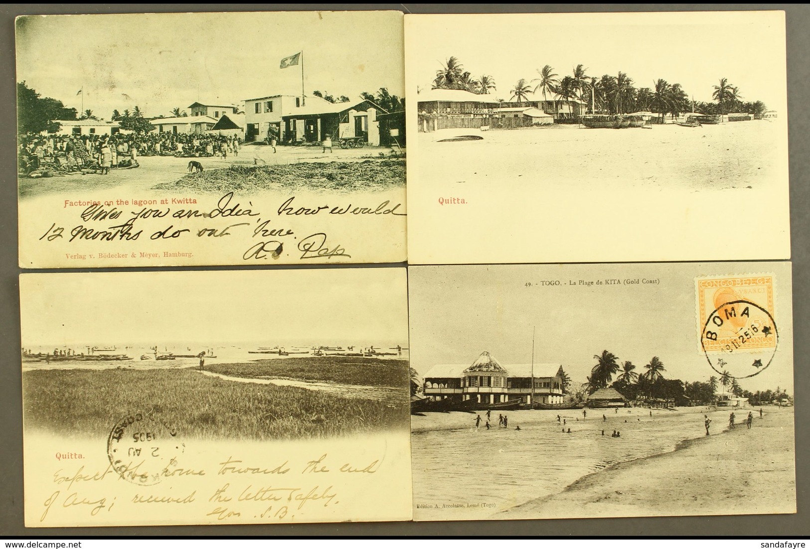 QUITTAH (KWITTA, Now KETA) - EARLY PICTURE POSTCARDS With An Used Monochrome PPC Of Quitta Beach; Two Early 1900's Used  - Goudkust (...-1957)