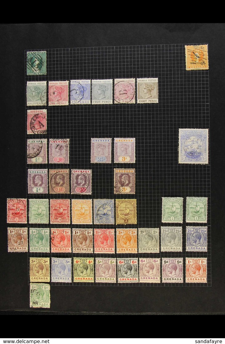 1863-1953 MINT & USED COLLECTION We See 1863-714 1d Green Used, Later QV Values To 8d Mint Or Used, KGV Defins To 2s6d M - Grenada (...-1974)