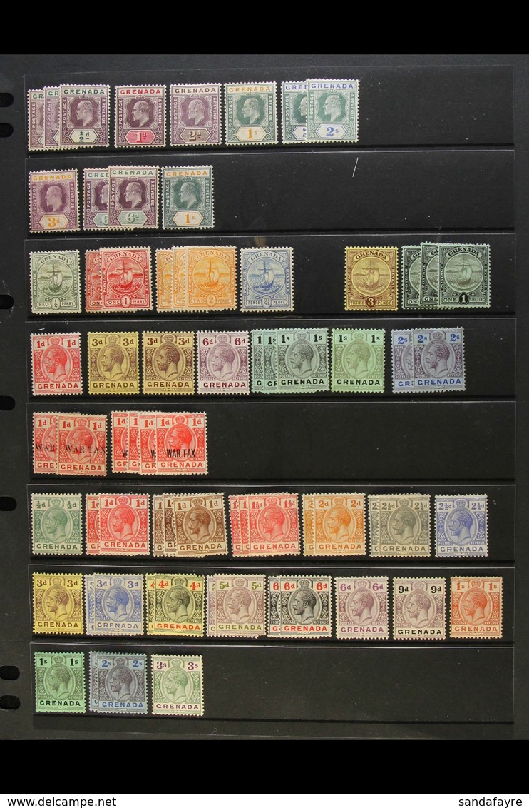 1902-1938 FINE MINT RANGES With Light Duplication On Stock Pages, Inc 1902 Vals To 2s (x2), 1904-06 Vals To 6d (x2) & 1s - Grenada (...-1974)