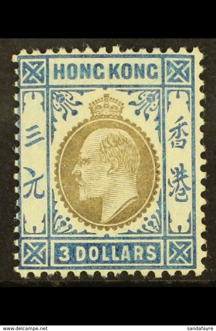 1904 $3 Slate And Dull Blue, Ed VII Wmk MCA, SG 88, Fresh Mint, Light Colour Bleed In Top Panel Otherwise Fine. For More - Andere & Zonder Classificatie