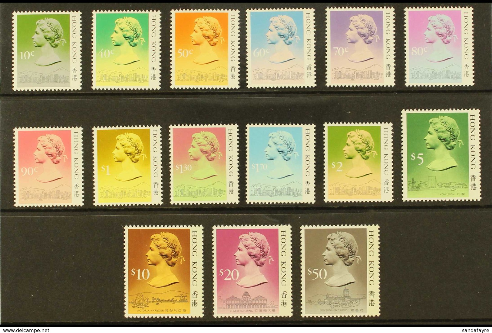1987-88 QEII Defins Type I Complete Set, SG 538A/52A, Fine Never Hinged Mint, Fresh. (15 Stamps) For More Images, Please - Other & Unclassified