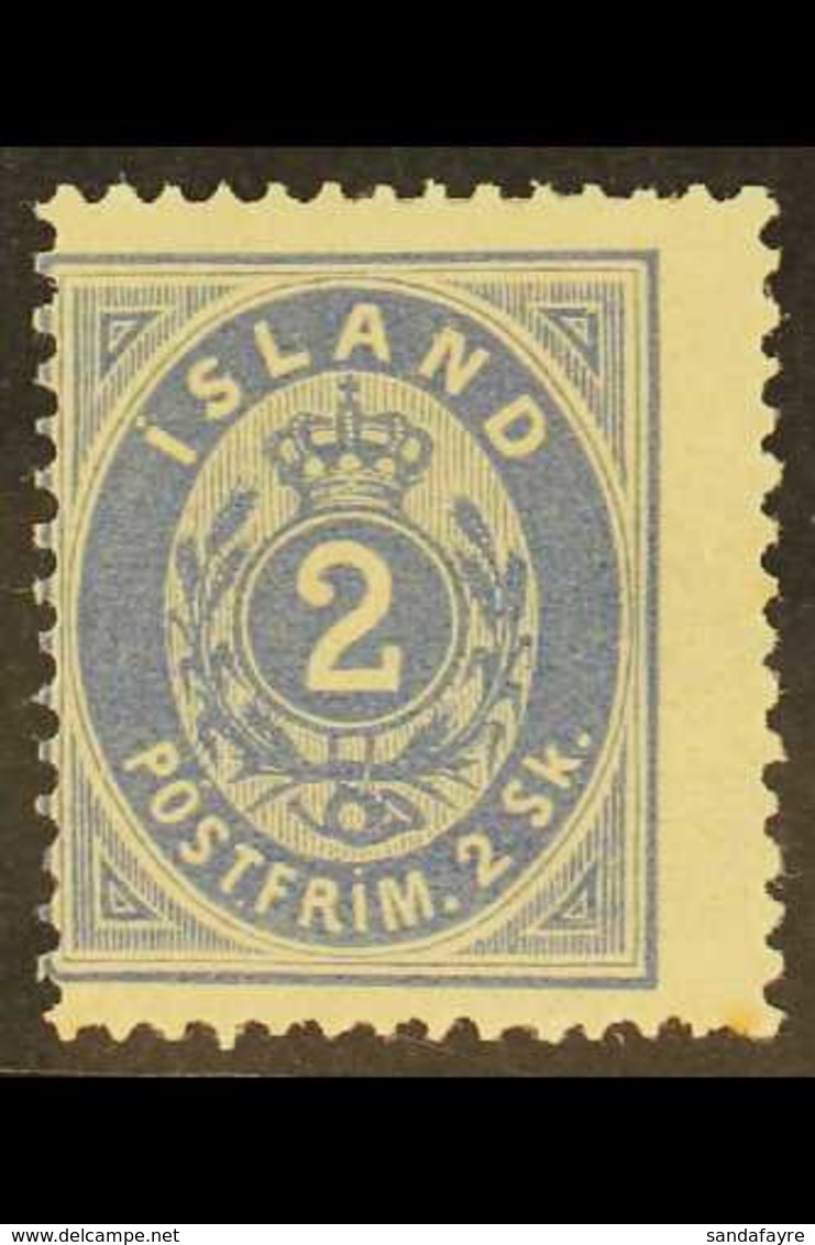 1873 2sk Blue, P.14x13½, Mi 1A, Good To Fine Mint, Centred To Left, "SENF, Leipzig" Dealer Mark On Reverse, Cat. 1000 Eu - Andere & Zonder Classificatie