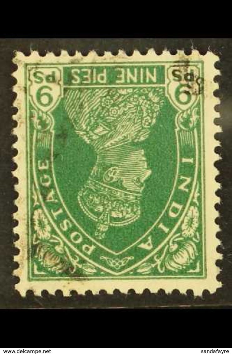 1937-40 9p Green WATERMARK INVERTED Variety, SG 249w, Lightly Used, Fresh & Scarce. For More Images, Please Visit Http:/ - Andere & Zonder Classificatie