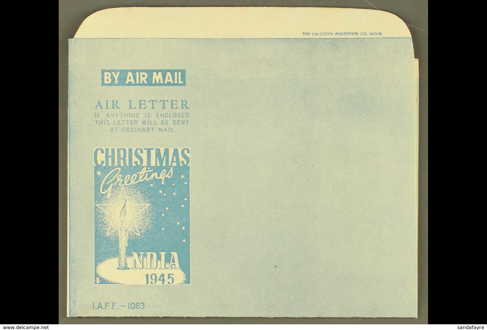 1945 BRITISH MILITARY FORCES CHRISTMAS AEROGRAMME (Kessler 194), With Attractive Pictorial Inner, Fine Unused.  For More - Other & Unclassified