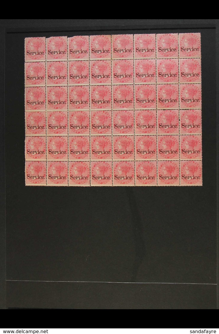 OFFICIAL 1867-73 8a Rose, SG O30, BLOCK OF FORTY EIGHT (8 X 6) Mint, Many Stamps Never Hinged, Some Faults But A Scarce  - Other & Unclassified