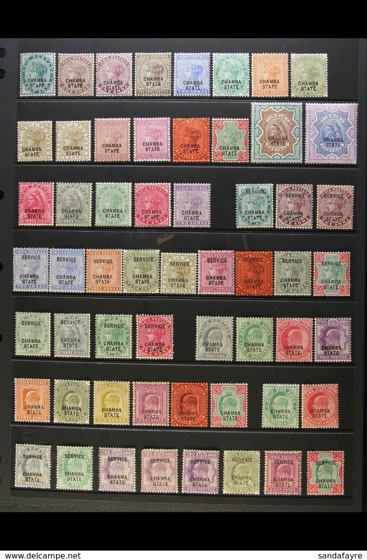 CHAMBA 1887-1911 MINT COLLECTION On A Stock Page. Includes 1887-95 Range With Most Values To 3r & 5r, 1900-04 Set, Offic - Andere & Zonder Classificatie