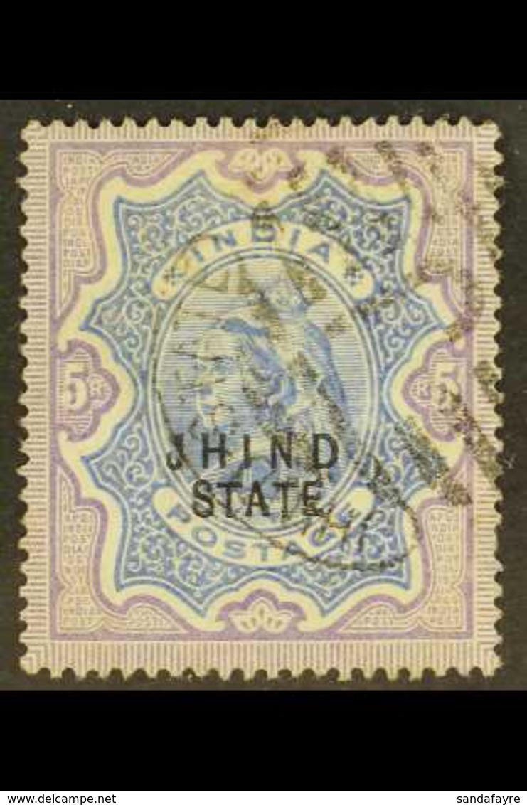 JIND 1886-99 5r Ultramarine And Violet, SG 35, Very Fine Used, One Short Perf At Right. For More Images, Please Visit Ht - Andere & Zonder Classificatie