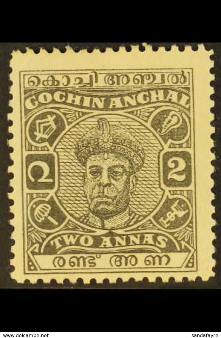COCHIN 1946-48 4a Black Perf 11 Maharaja Ravi Varma, SG 107a, Very Fine Mint. The Perf 11 Issued With Gum. For More Imag - Andere & Zonder Classificatie