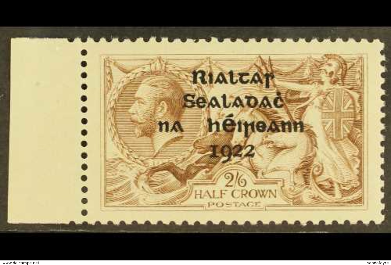 1922 THOM 2s6d Sepia-brown Seahorse, SG 44, Left Marginal Example, Superb Never Hinged Mint. For More Images, Please Vis - Andere & Zonder Classificatie