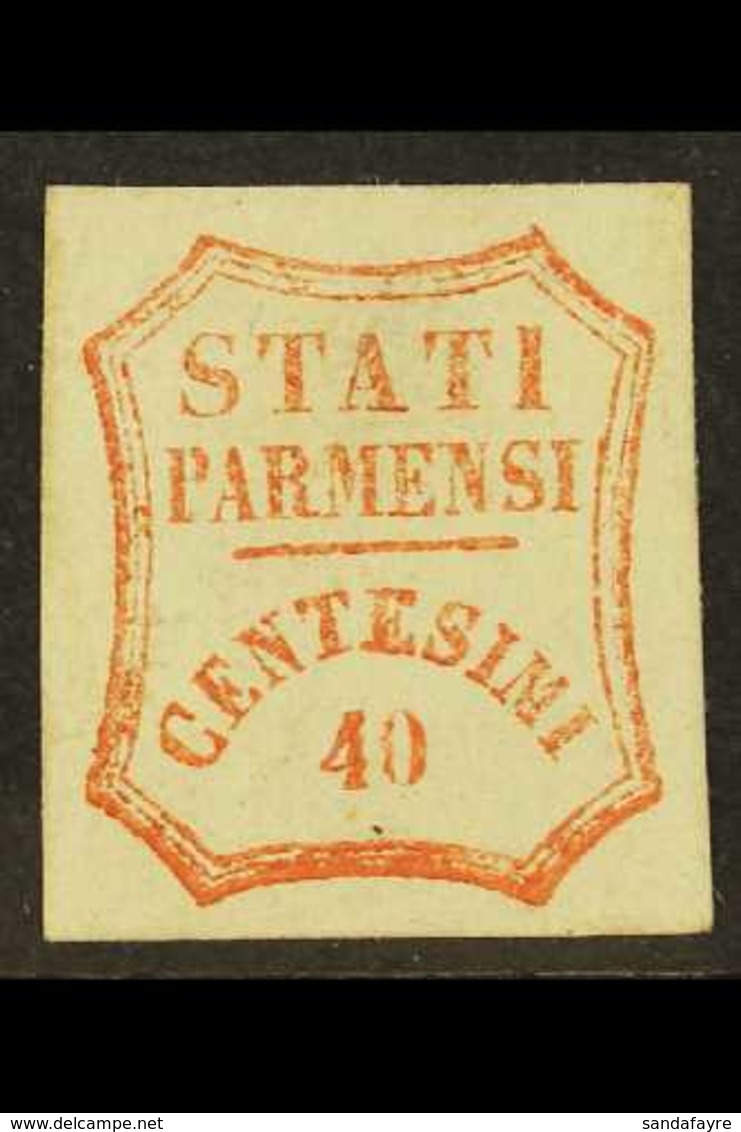 PARMA 40c Vermilion , Sass 17, Superb Mint Og With Good Colour And Large Margins, Diena Certificate. Cat €1100 (£935) Fo - Zonder Classificatie