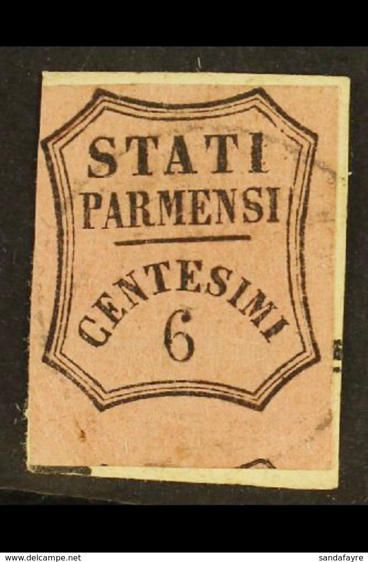 PARMA NEWSPAPER STAMPS - 1853 6c Deep Rose, Sass 1, Superb Used With Clear Margins All Round And Good Colour, Tied On Sm - Zonder Classificatie