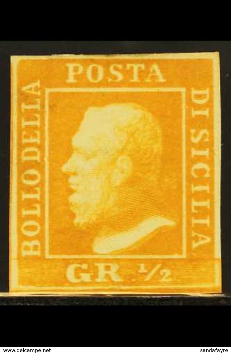 SICILY 1859 ½gr Orange Plate II, Sass 2, Very Fine And Fresh Mint Og With Clear To Large Margins All Round. Cat €1100 Fo - Unclassified