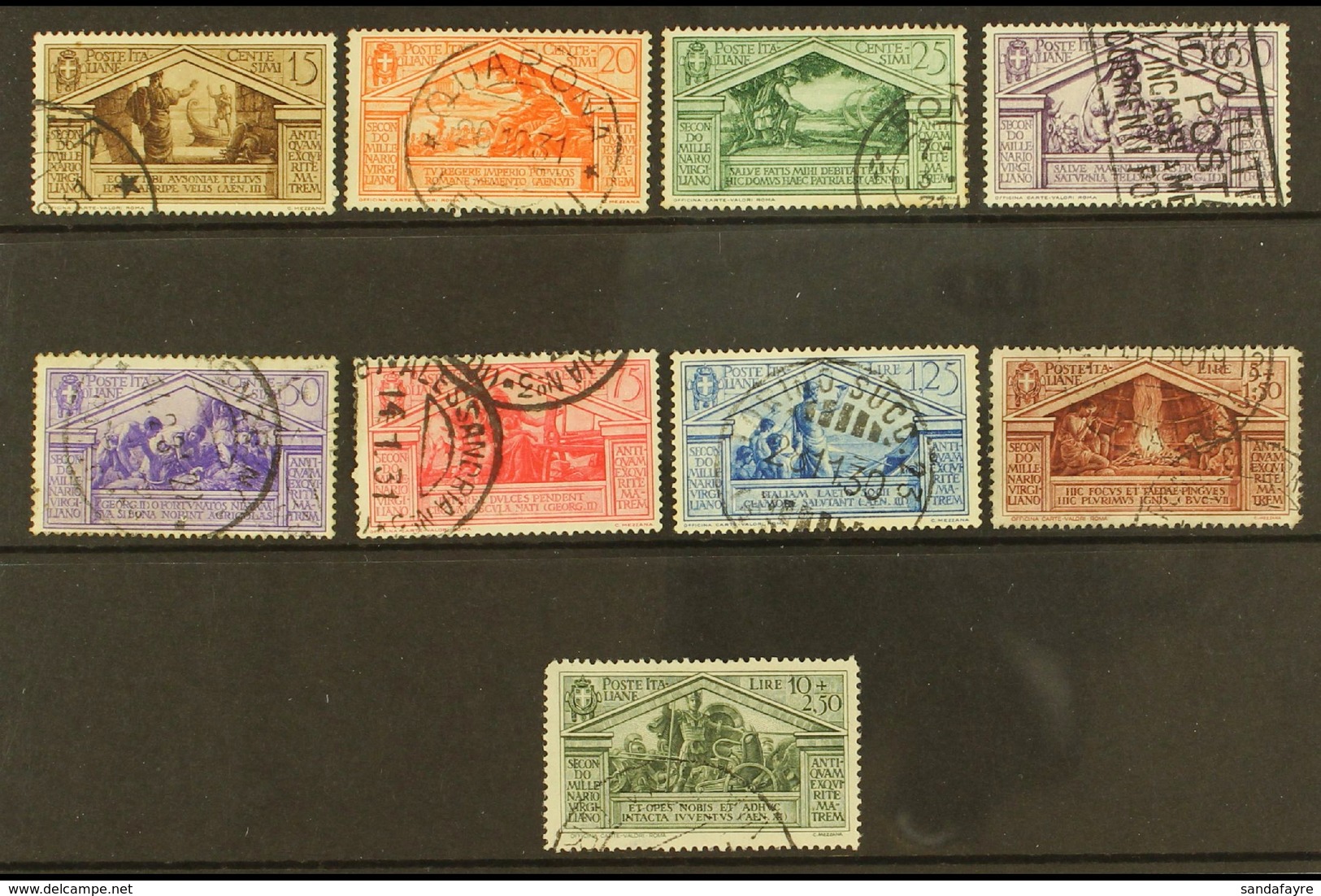 1930 Virgil Bi-millenary Postage Set Complete, Sass S57, Very Fine Used. Cat €1850 (£1400) (9 Stamps) For More Images, P - Unclassified