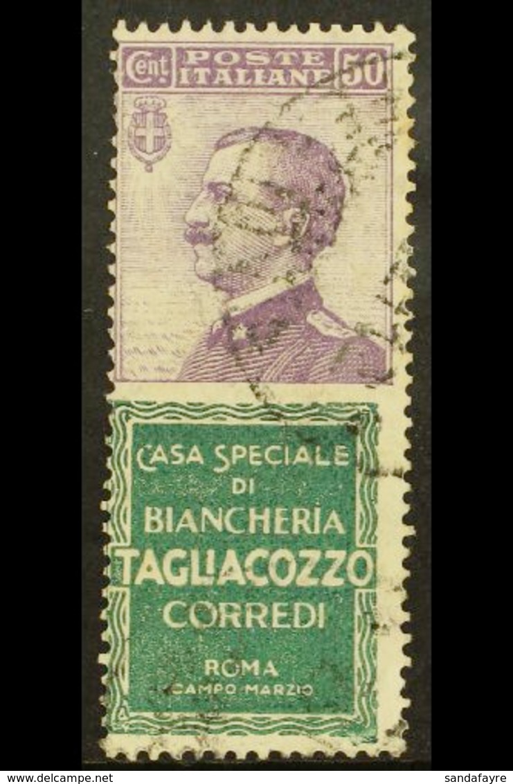 PUBLICITY STAMPS 1924 50c Violet And Green "Tagliacozzo", Sass 17, Fine Used. Scarce Item. For More Images, Please Visit - Zonder Classificatie