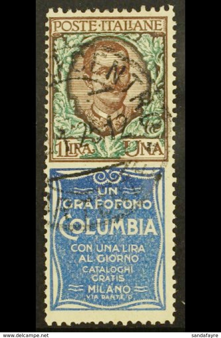 PUBLICITY STAMPS 1924 1L Brown, Green And Blue "Columbia", Sass 19, Very Fine Used. Scarce Stamp. For More Images, Pleas - Zonder Classificatie