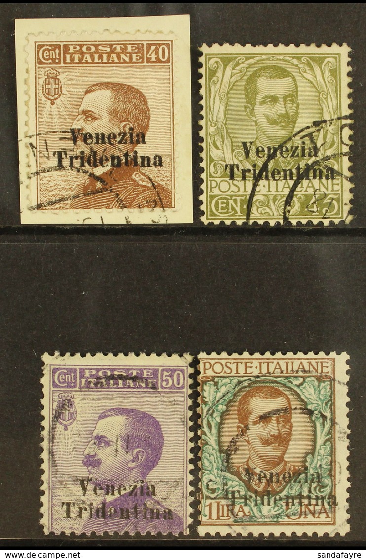 VENEZIA TRIDENTINA 1918 40c To 1L High Values Complete, Sass 24/7, Very Fine Used. Cat €1100 (£835) (4 Stamps) For More  - Zonder Classificatie