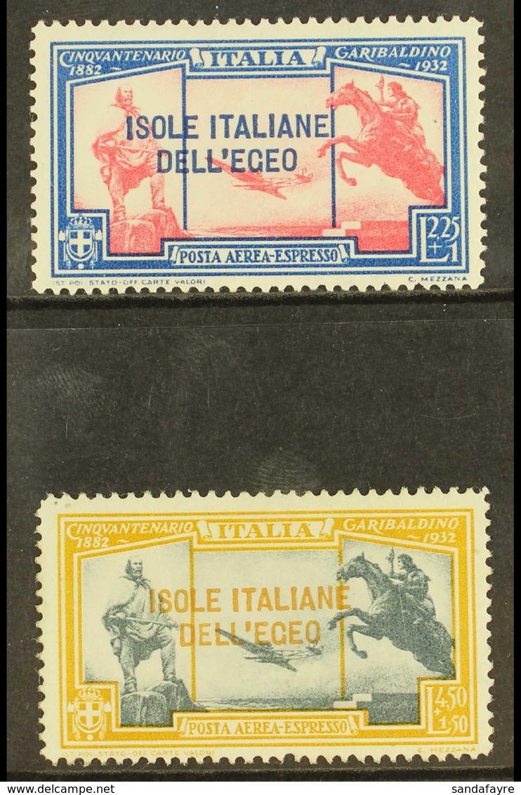 AEGEAN ISLANDS 1932 Garibaldi Air Express Set, Sassone 19/20, Very Fine Mint. Cat €240 (£200) (2 Stamps) For More Images - Other & Unclassified