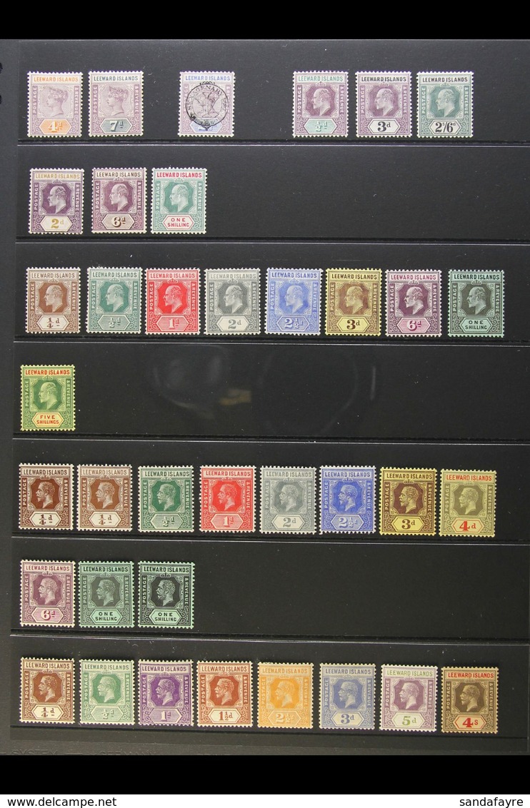 1890-1932 ALL DIFFERENT MINT COLLECTION Includes 1890 4d And 7d, 1897 2½d Jubilee, 1902 3d And 2s6d, 1905-08 2d, 6d And  - Leeward  Islands
