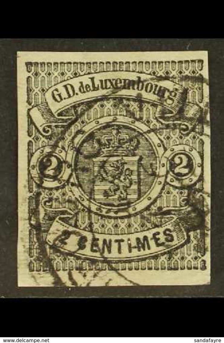 1859-63 2c Black Imperf SG 7, Michel 4, Very Fine Used, 4 Good To Large Margins, Fresh & Attractive! Cat Mi €700 (£525)  - Andere & Zonder Classificatie