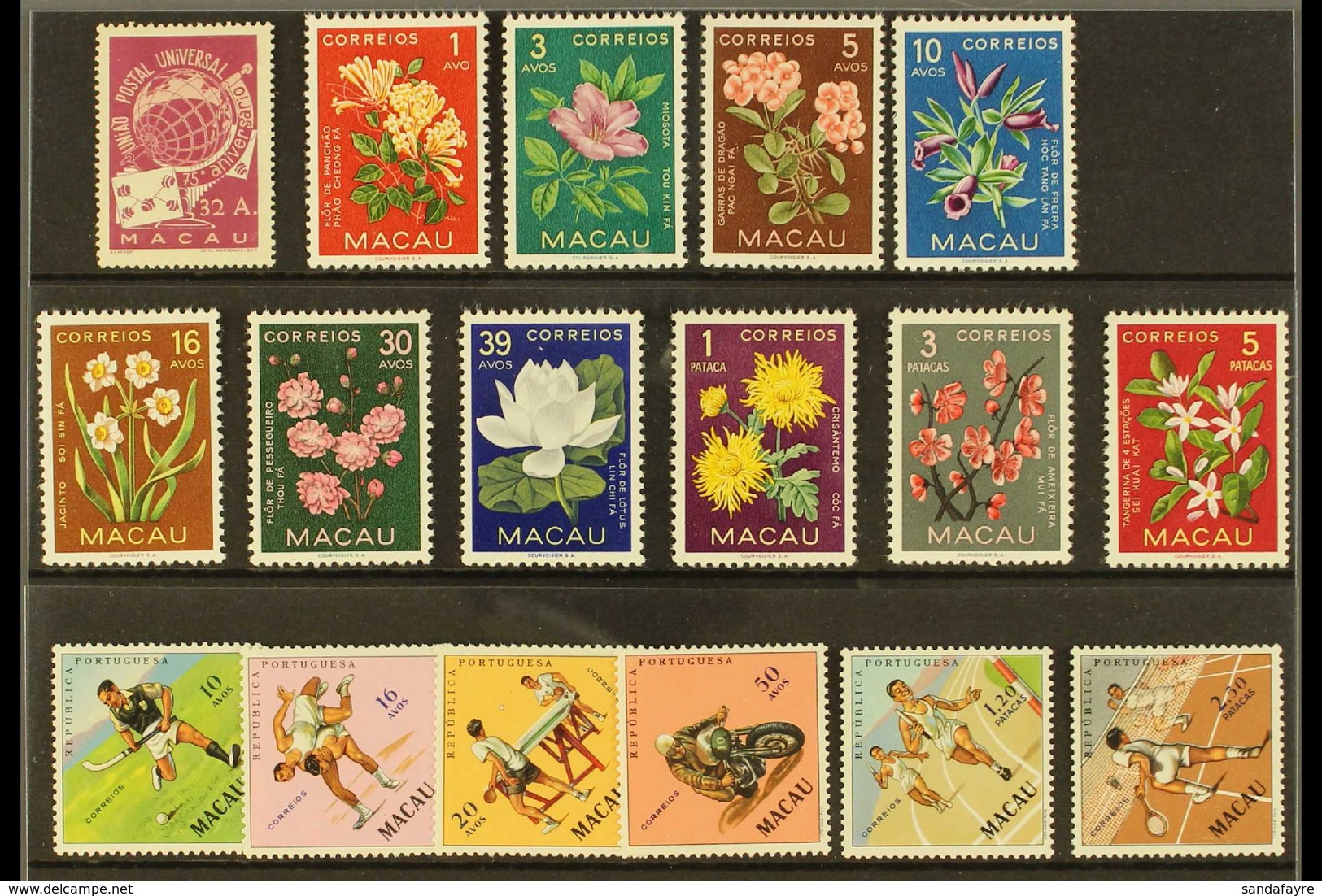 1949-62 NEVER HINGED MINT 1949 UPU 32a (SG 424), Indigenous Flowers (SG 458/67) & Sports Set (SG 486/491) Never Hinged M - Other & Unclassified