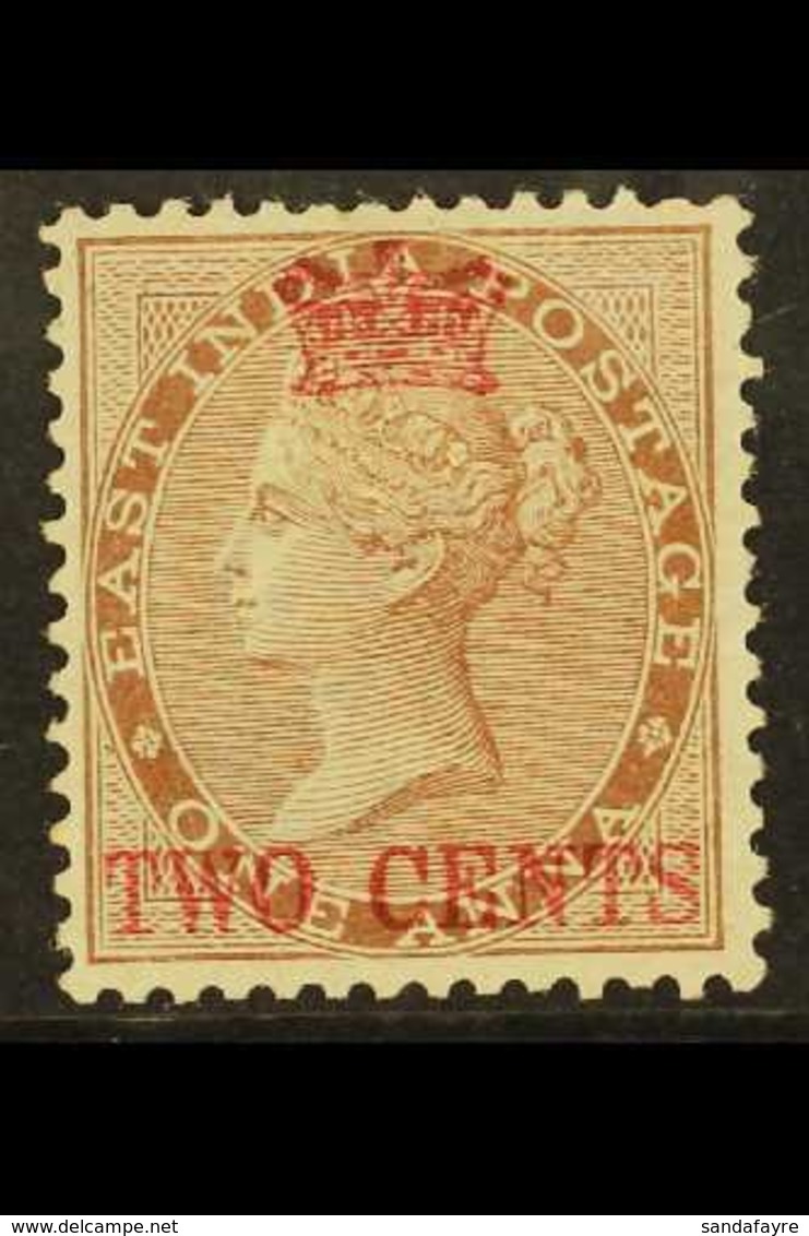 1867 2c On 3c Deep Brown Ovptd In Red, SG 2, Very Fine Mint Og. For More Images, Please Visit Http://www.sandafayre.com/ - Straits Settlements