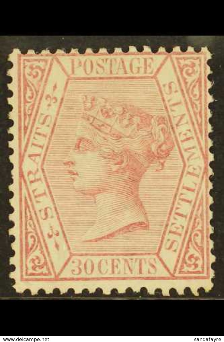 1867 30c Claret, Wmk Crown CC, SG 17, Very Fine Mint Og. For More Images, Please Visit Http://www.sandafayre.com/itemdet - Straits Settlements