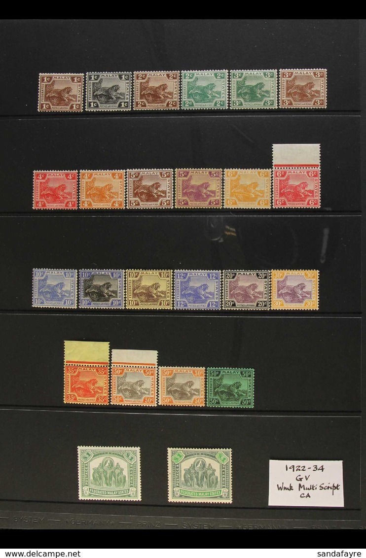 F.M.S. 1922-34 A Very Fine Mint Range Of All Different, Over 50% Of The Lower Value Stamps Are Never Hinged Mint. The 50 - Andere & Zonder Classificatie