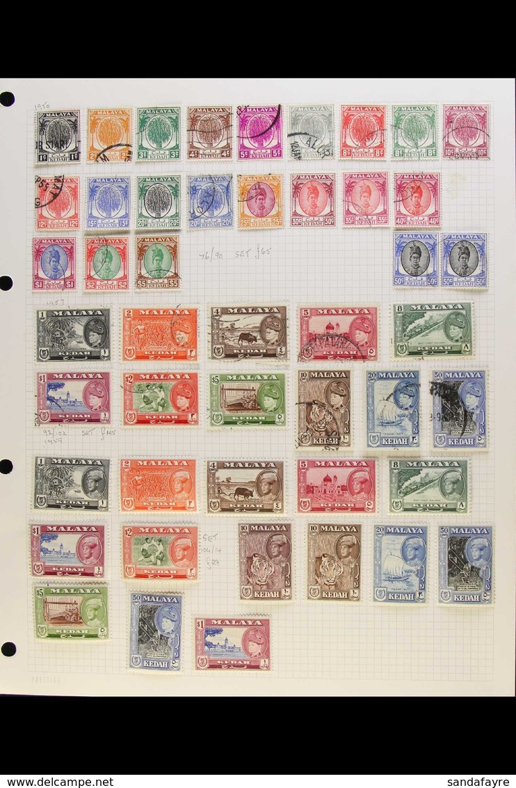 KEDAH A Most Useful Mint & Used Collection Presented On Album Pages With Some Duplicated Noted. Includes 1912 Range To $ - Andere & Zonder Classificatie