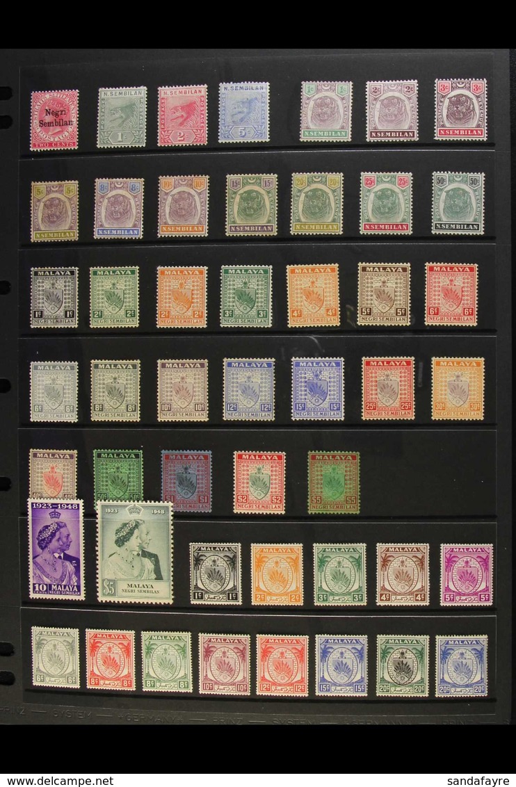 NEGRI SEMBILAN 1891-1963 ATTRACTIVE ALL DIFFERENT MINT Collection. Includes 1891-94 Set, 1895-99 Complete Set Of 10, 193 - Andere & Zonder Classificatie