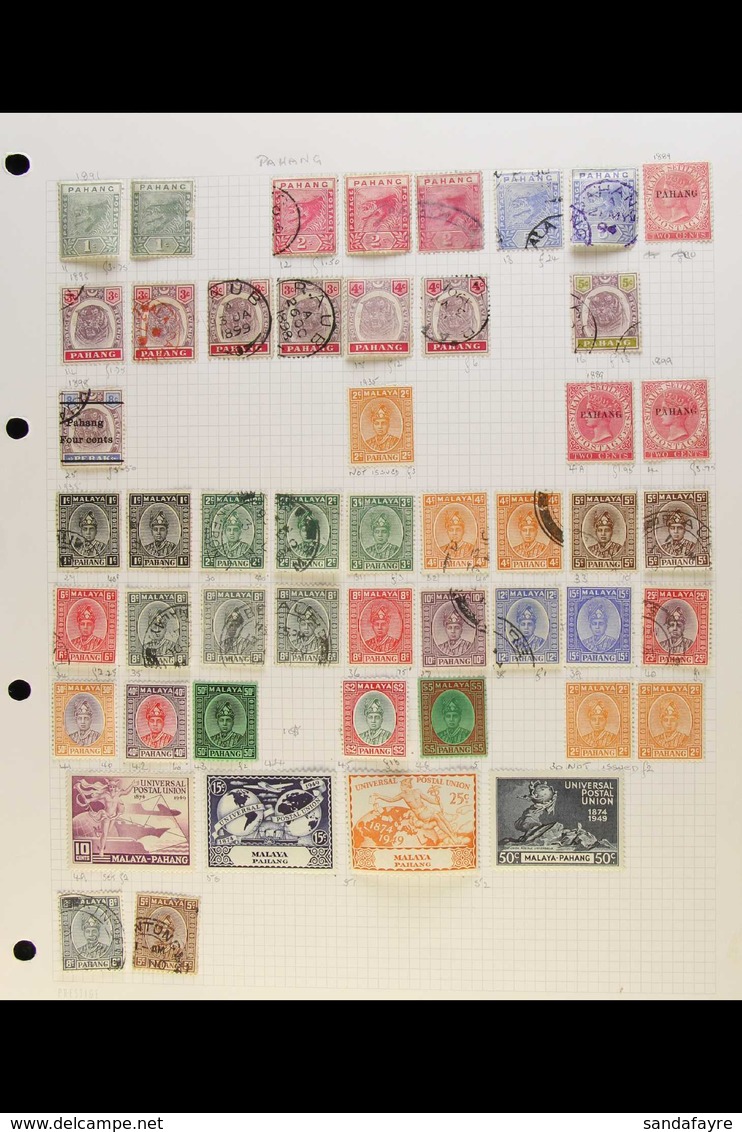 PAHANG 1889-1986. A Mint & Used Collection Presented On Album Pages. Includes 1891-95 Tigers Set Mint Or Used, 1935-41 A - Sonstige & Ohne Zuordnung