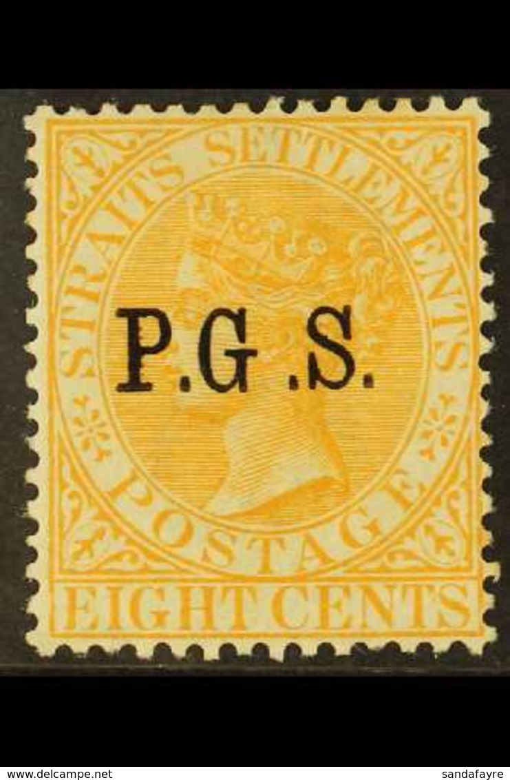 PERAK 1889 8c Orange Ovptd P.G.S., Variety "Wide Space Between G And S", SG O4a, Mint. Couple Of Tone Spots On Gum Other - Autres & Non Classés