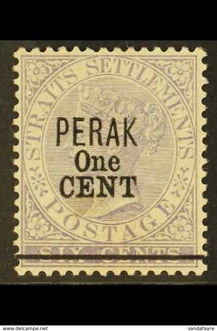 PERAK 1891 1c On 6c Lilac, SG 45, Very Fine Mint. For More Images, Please Visit Http://www.sandafayre.com/itemdetails.as - Andere & Zonder Classificatie