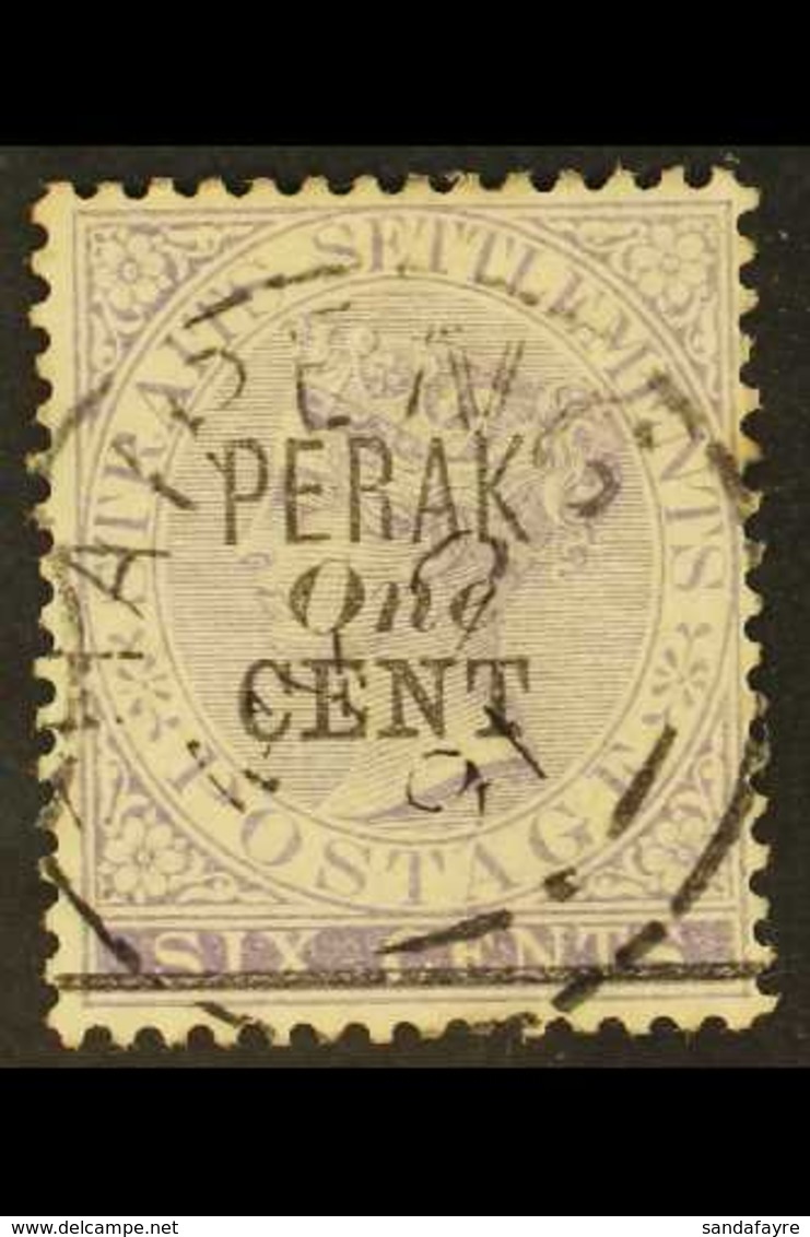 PERAK 1891 1c On 6c Lilac, SG 44, Very Fine Used. For More Images, Please Visit Http://www.sandafayre.com/itemdetails.as - Andere & Zonder Classificatie