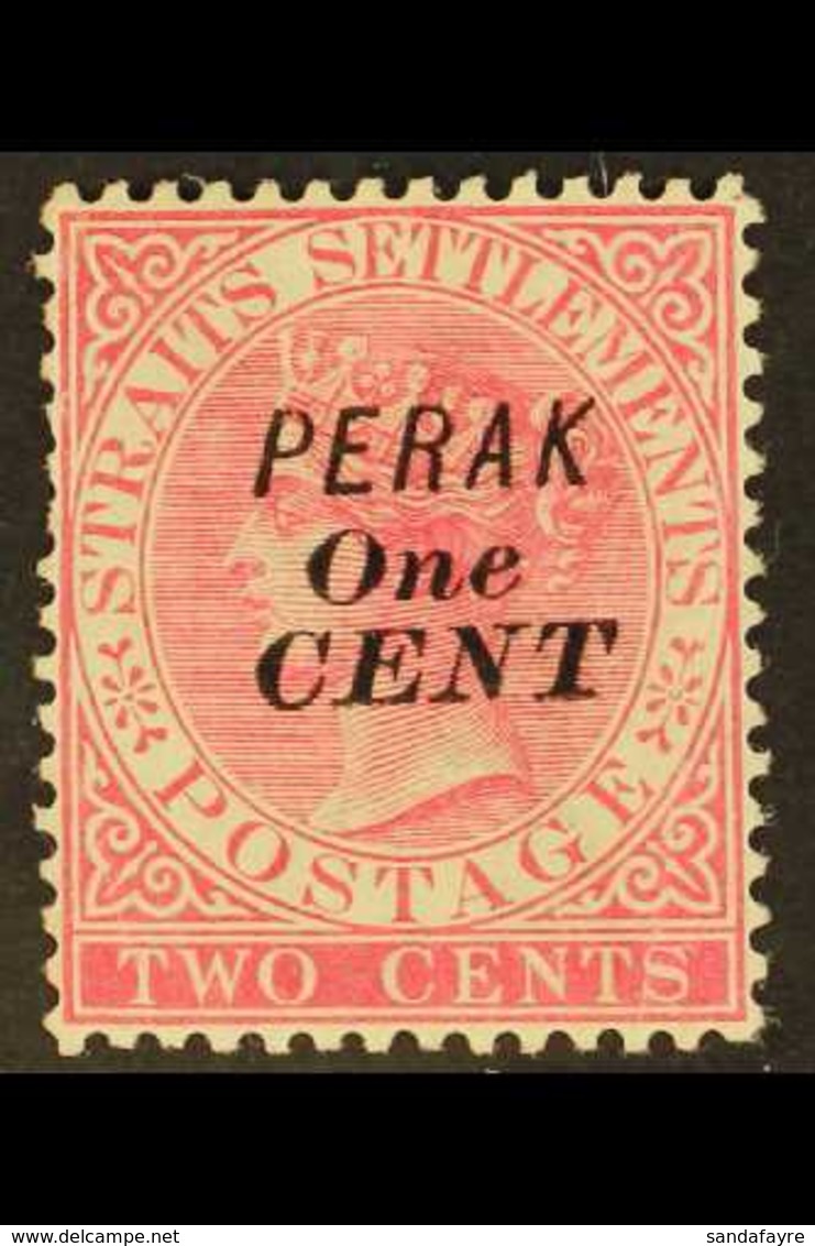 PERAK 1891 1c On 2c Bright Rose, No Bar In Surcharge, SG 53, Very Fine Mint. For More Images, Please Visit Http://www.sa - Andere & Zonder Classificatie