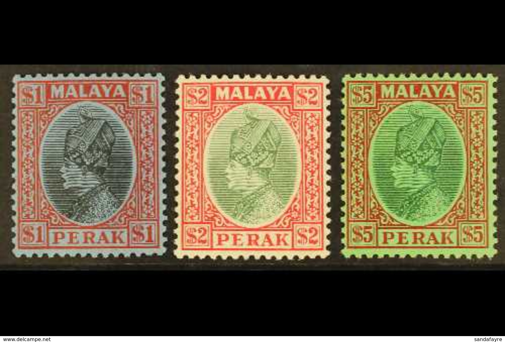 PERAK 1935 $1 - $5 Sultan High Values, SG 100/102, Very Fine Mint. (3 Stamps) For More Images, Please Visit Http://www.s - Andere & Zonder Classificatie